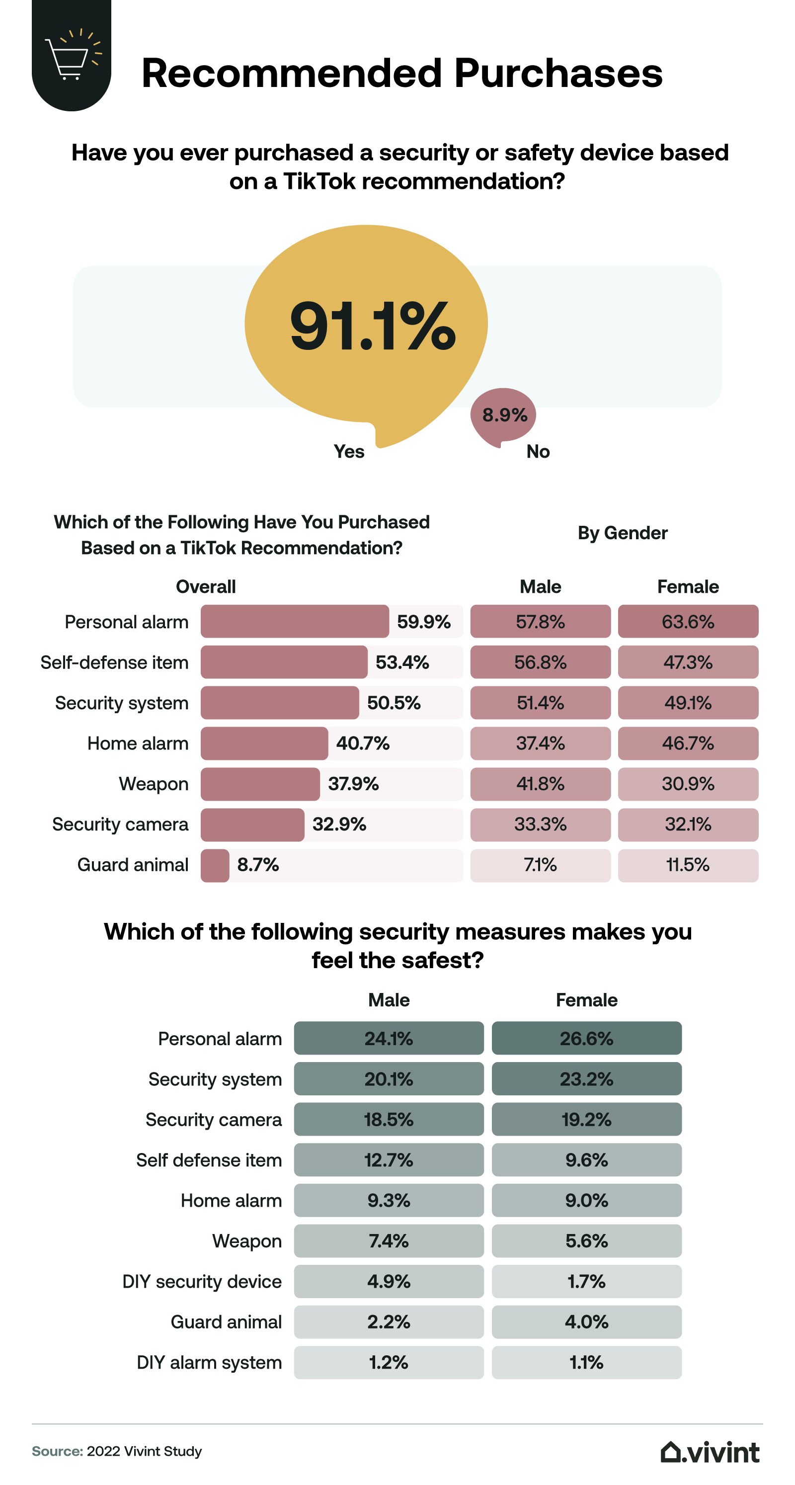 Information about what items TikTok lead users to purchase.