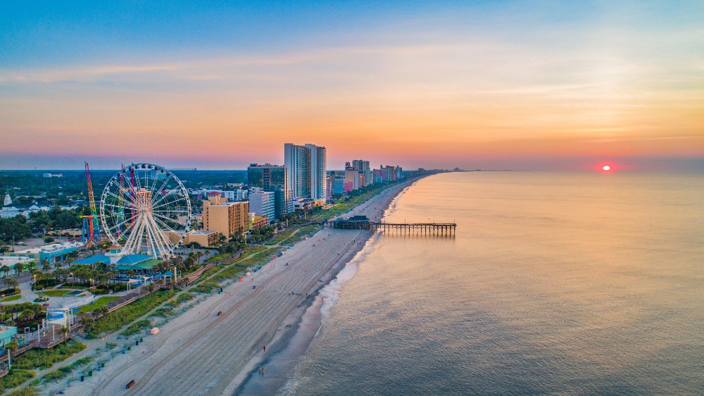 Aerial view of Myrtle Beach in South Carolina