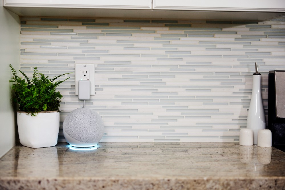 amazon echo in kitchen.