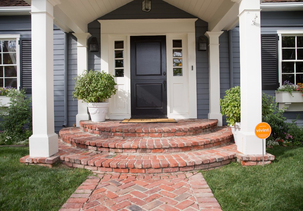 Front door of a home protected by Vivint security.