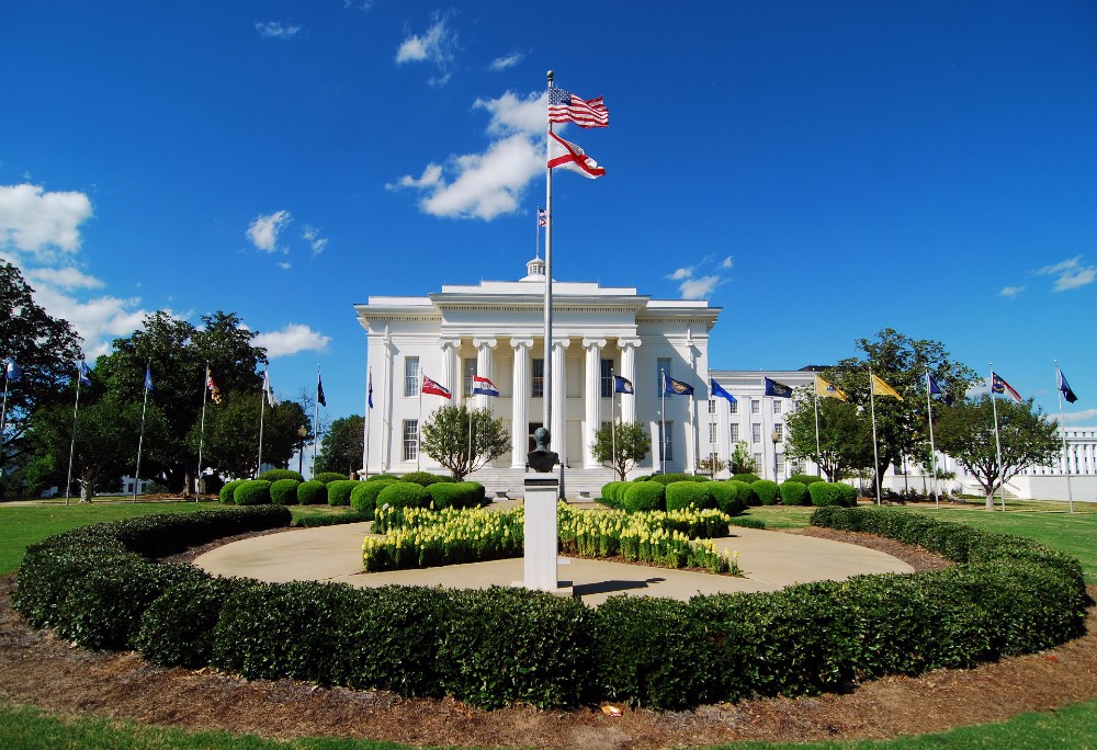 Alabama State Capitol Building and star of Alabama