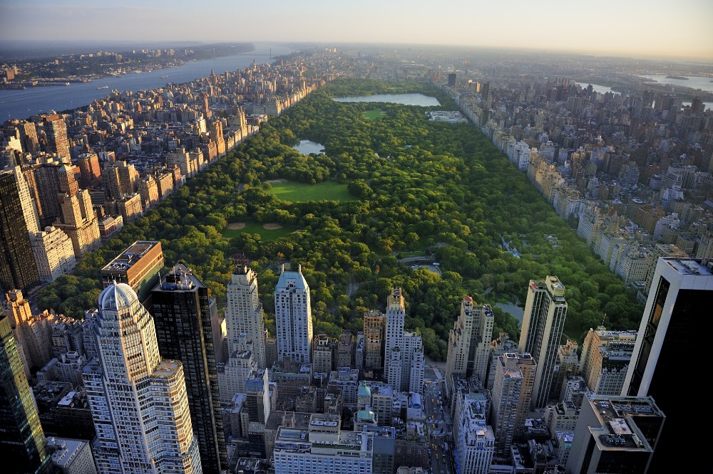 Central Park aerial view in Manhattan New York