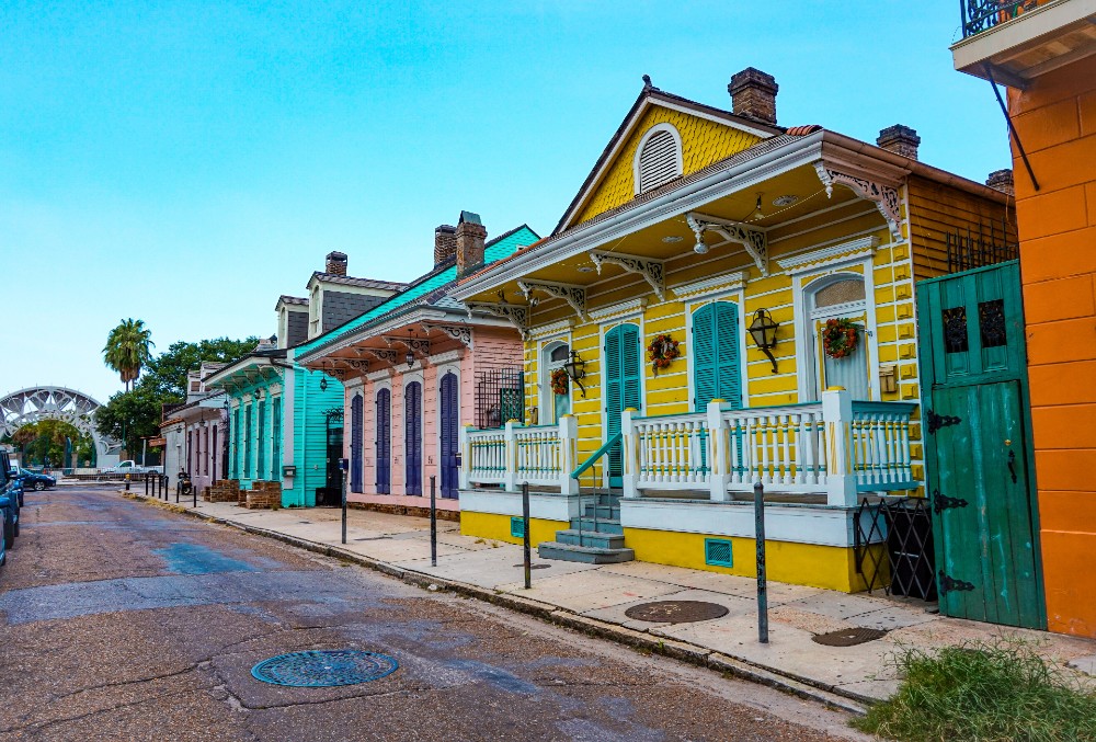 Colorful street in the French Quarter in New Orleans Louisiana
