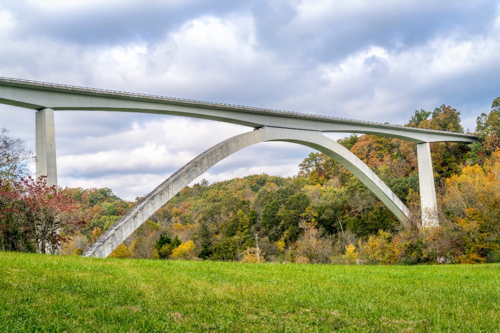Double arch bridge Natchez Trace Parkway in Franklin Tennessee