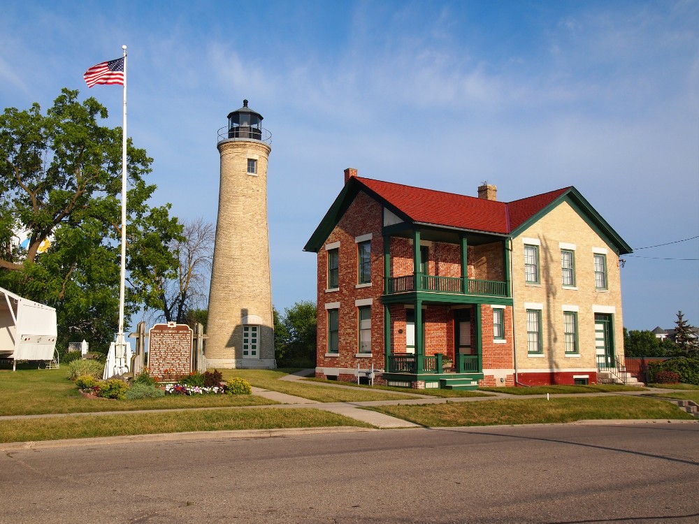 Kenosha lighthouse on Simmons Island in Kenosha, Wisconsin