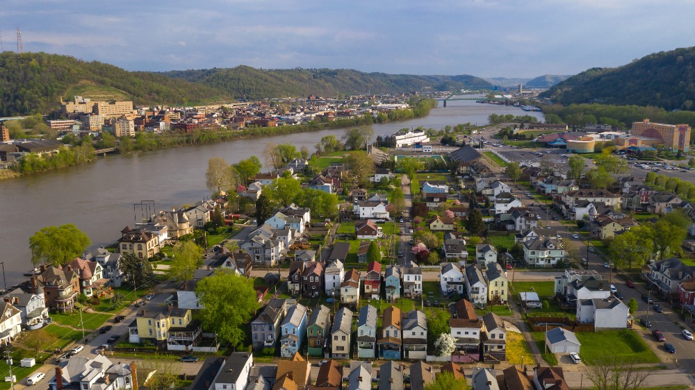 Landscape of Wheeling Island in West Virginia