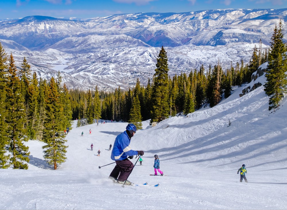 Skier at Colorado ski resort near Aspen