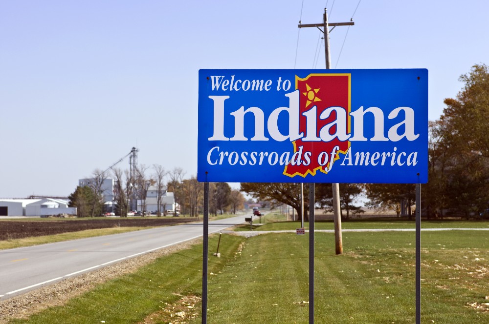 Indiana state road sign.