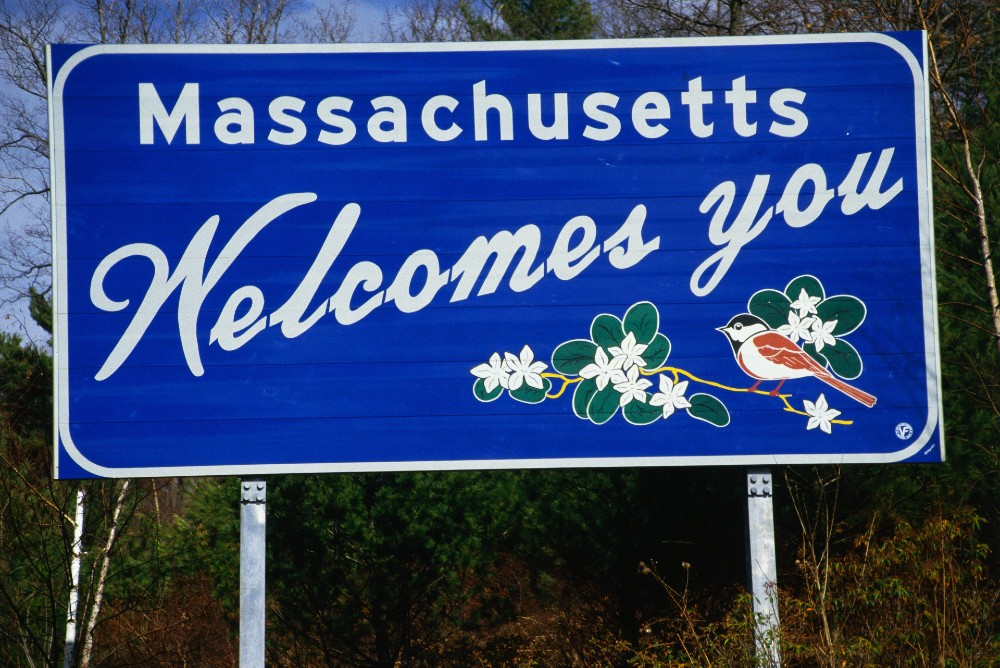 Massachusetts state road sign.
