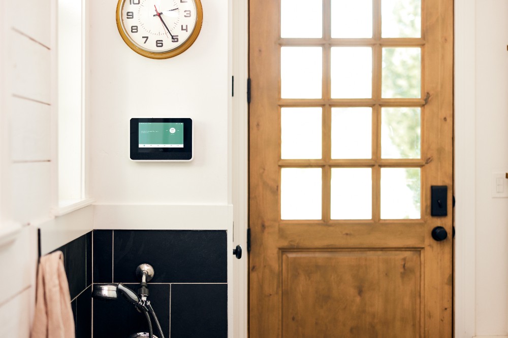 Vivint Smart Hub near a home's front door.