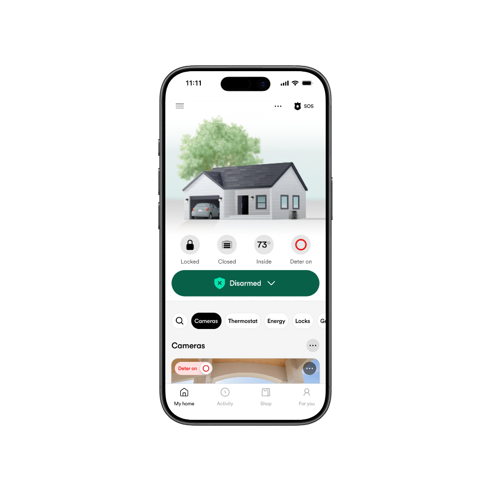 View of HomeView in the Vivint app.