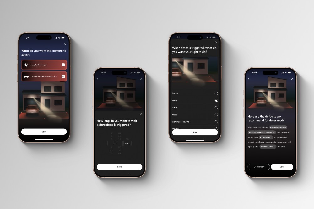 Screen view of Smart Deter customization options.