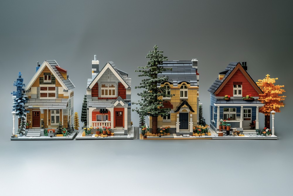 Miniature toy houses.