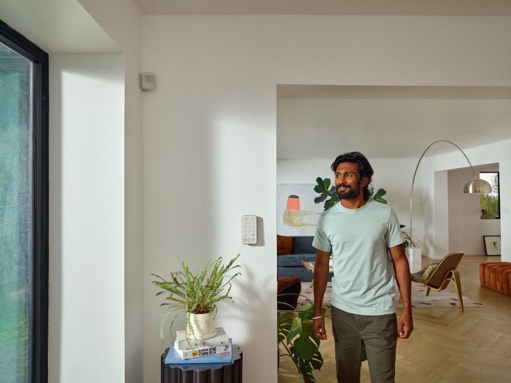 Man walking at home.