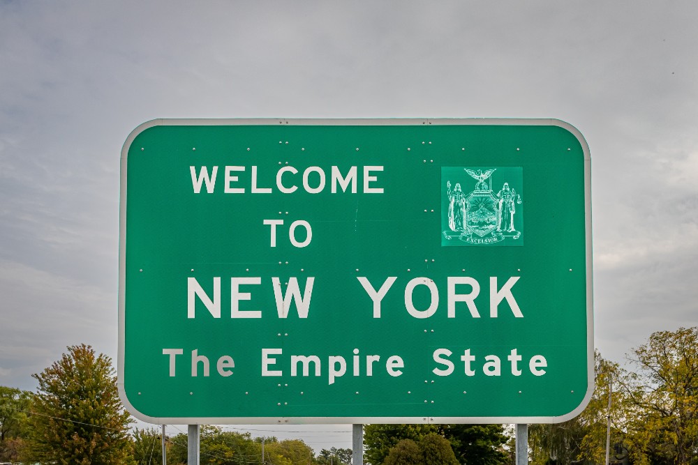 New York State road sign.