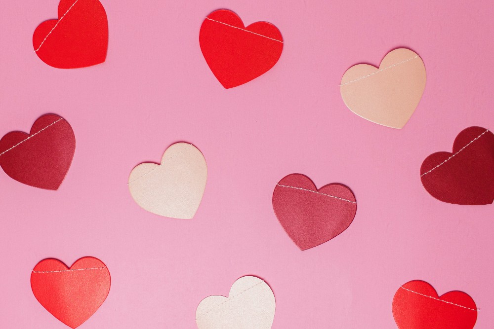 Valentine's Day hearts.