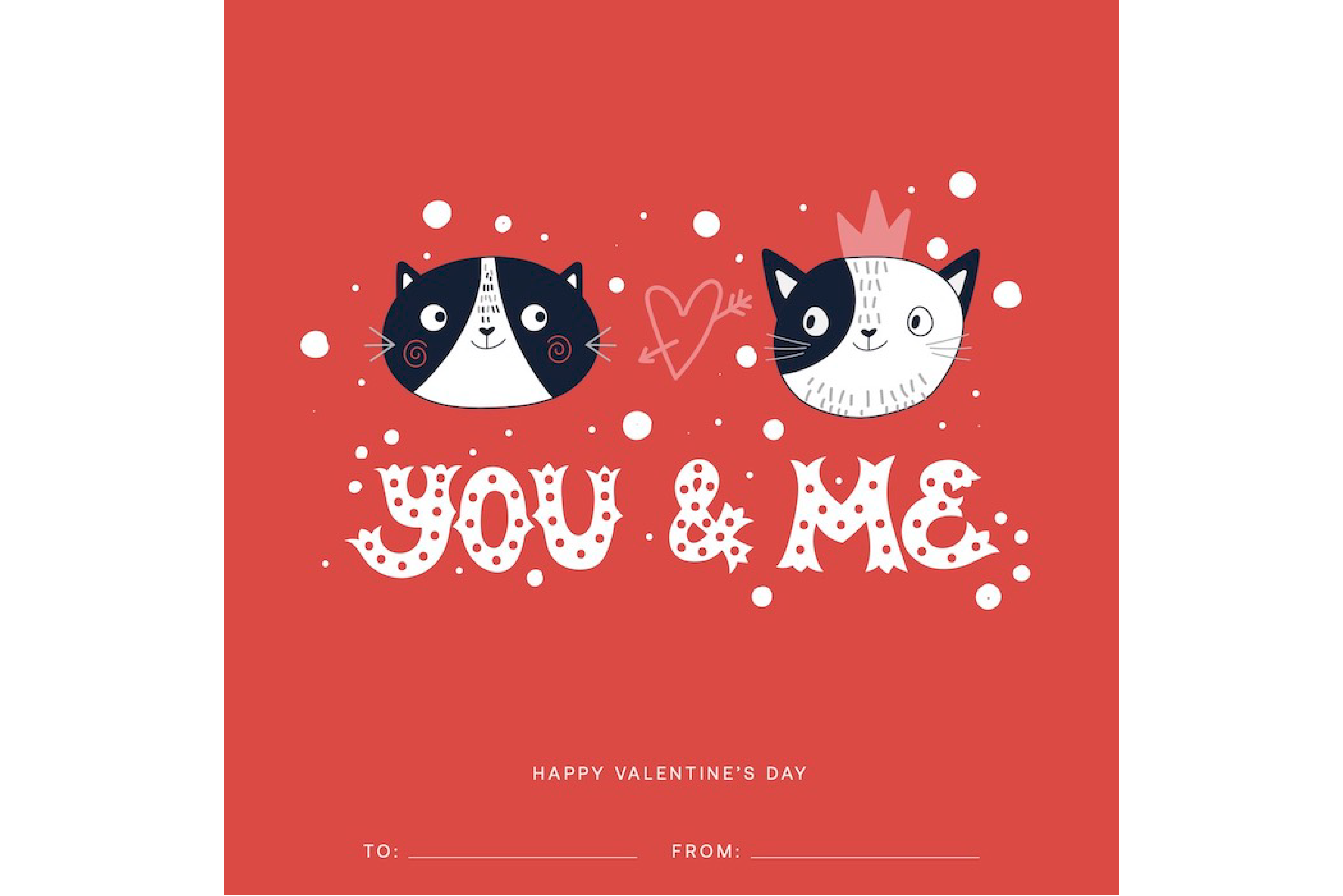 Printable cat valentine