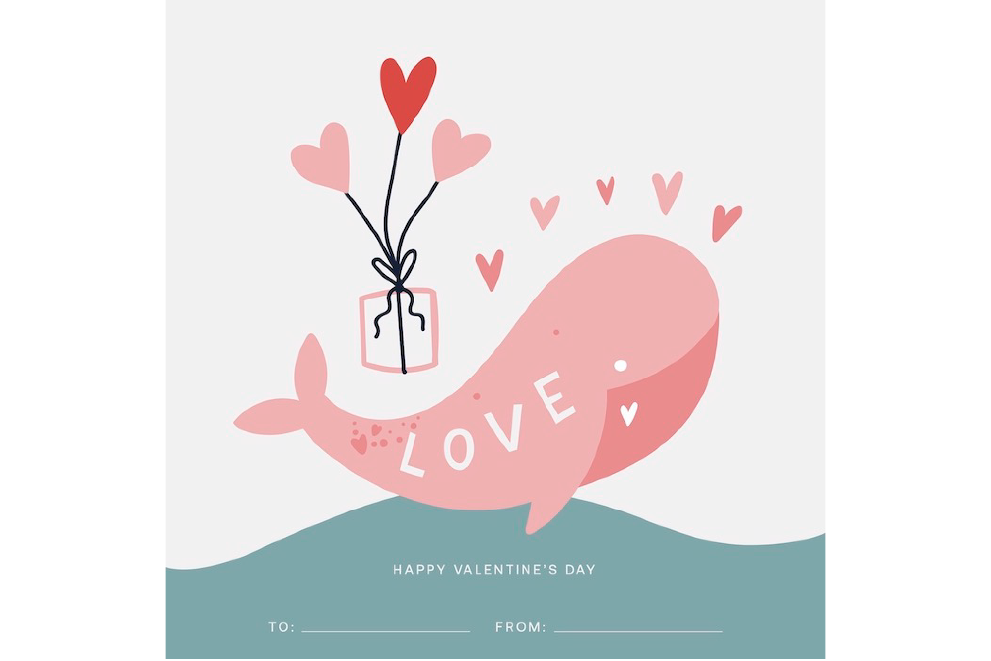 pink valentines whale