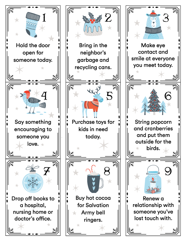 Holiday service advent calendar ideas