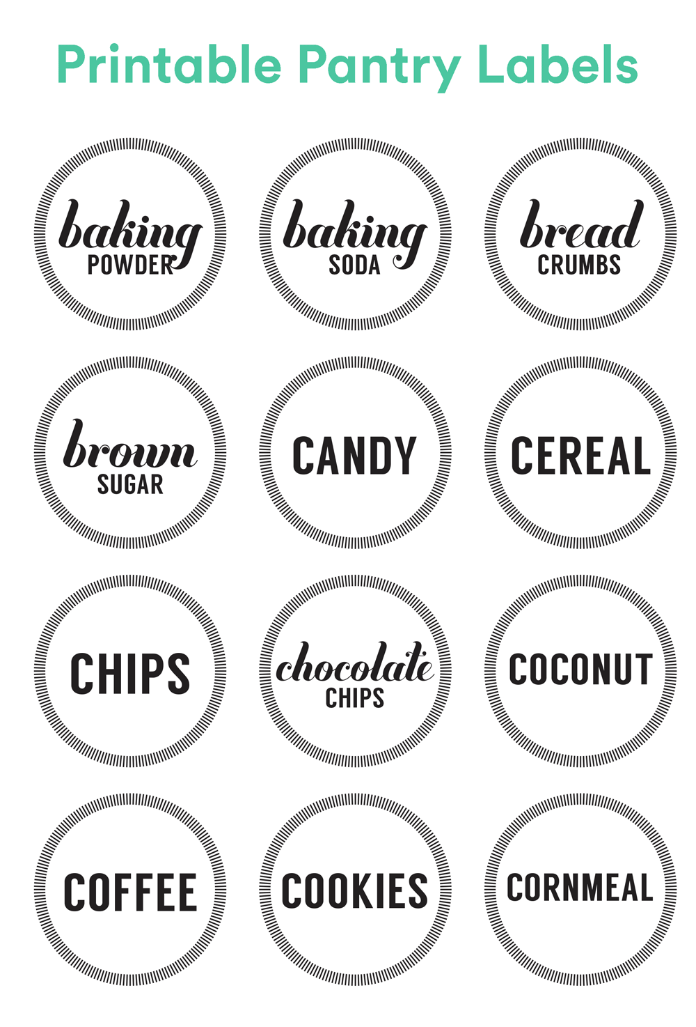 Free Printable Pantry Labels - High Resolution Printable Inside Pantry Labels Template