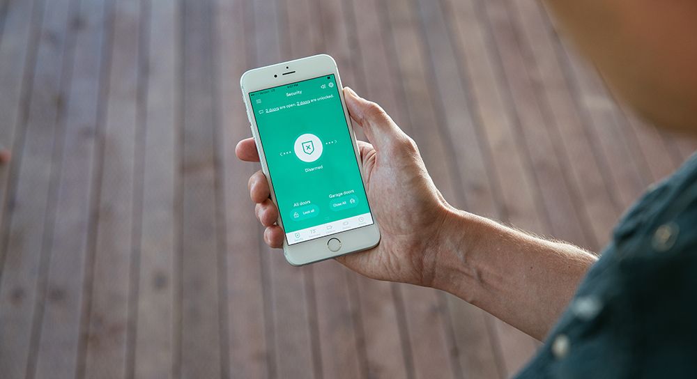 The Vivint app can notify you when doors are left unlocked