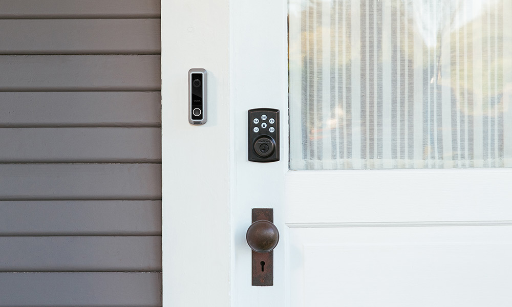 door smart lock doorbell camera vivint smart home security