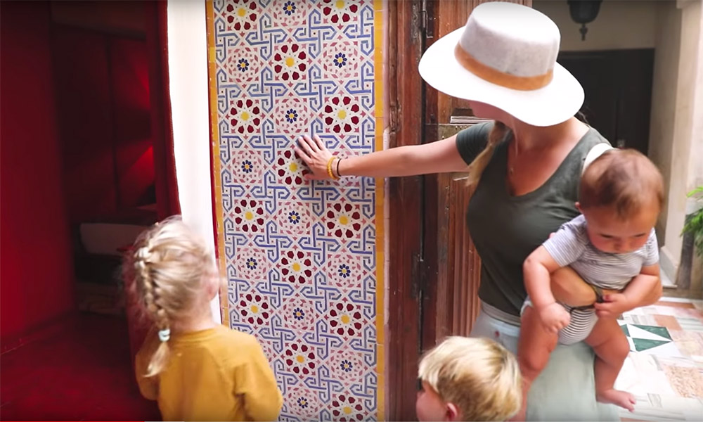 Mosaic tiles in Morocco with the Bucket List Family
