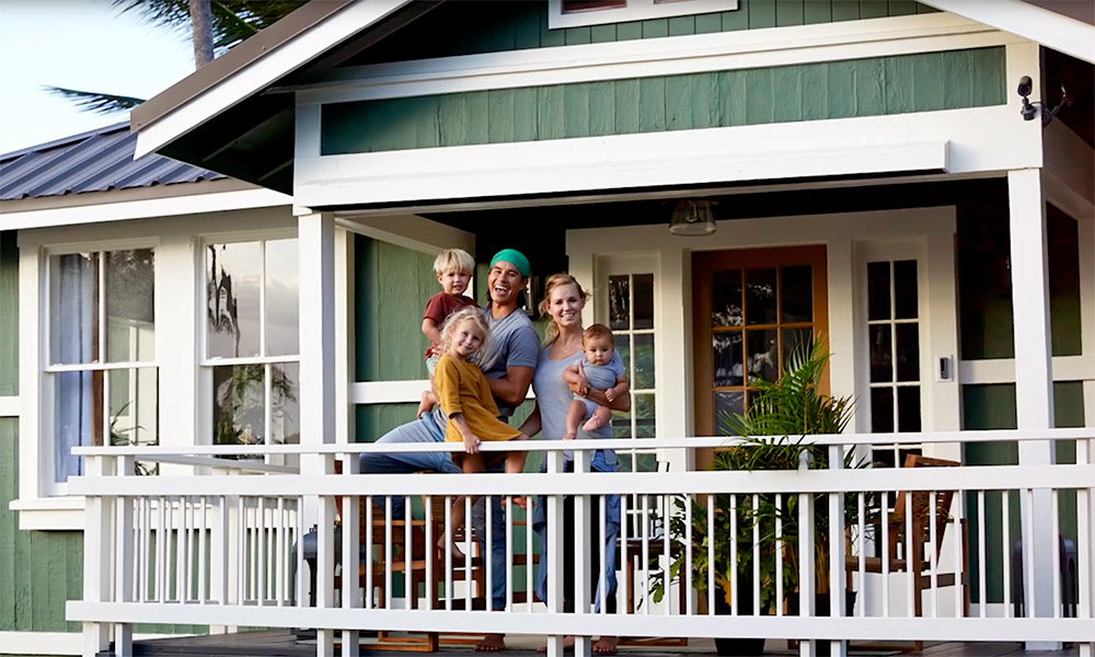 The Bucket List Family in front of their home