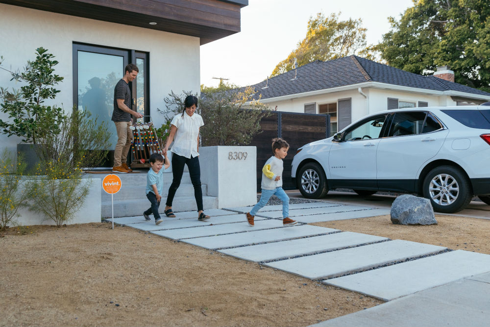 Front door of a Vivint protected home