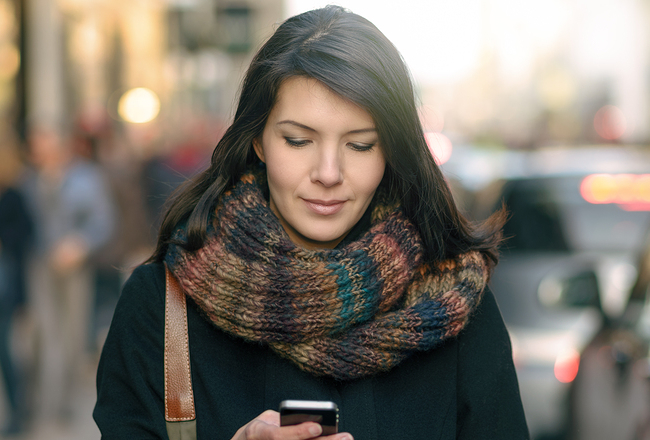 Woman Texting On Cellphone 