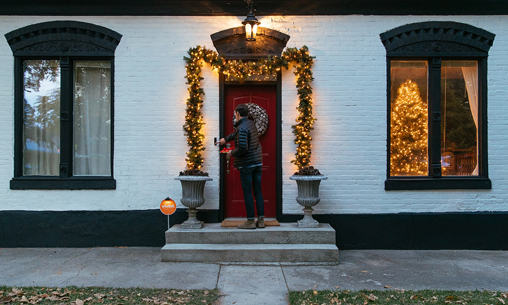 home decorated for the holidays