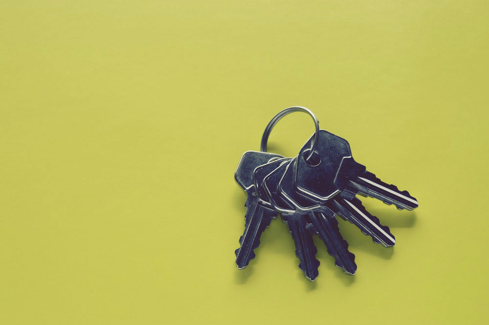 house keys orange background