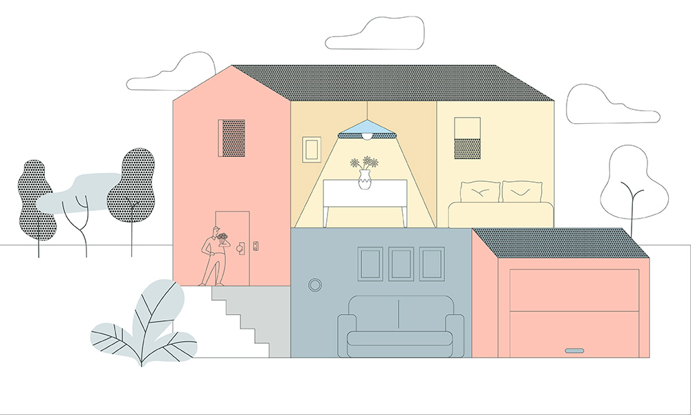 home illustration vivint smart home