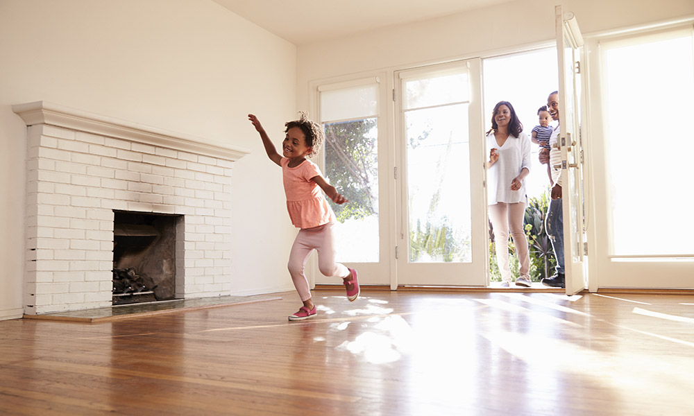 family moving into new home