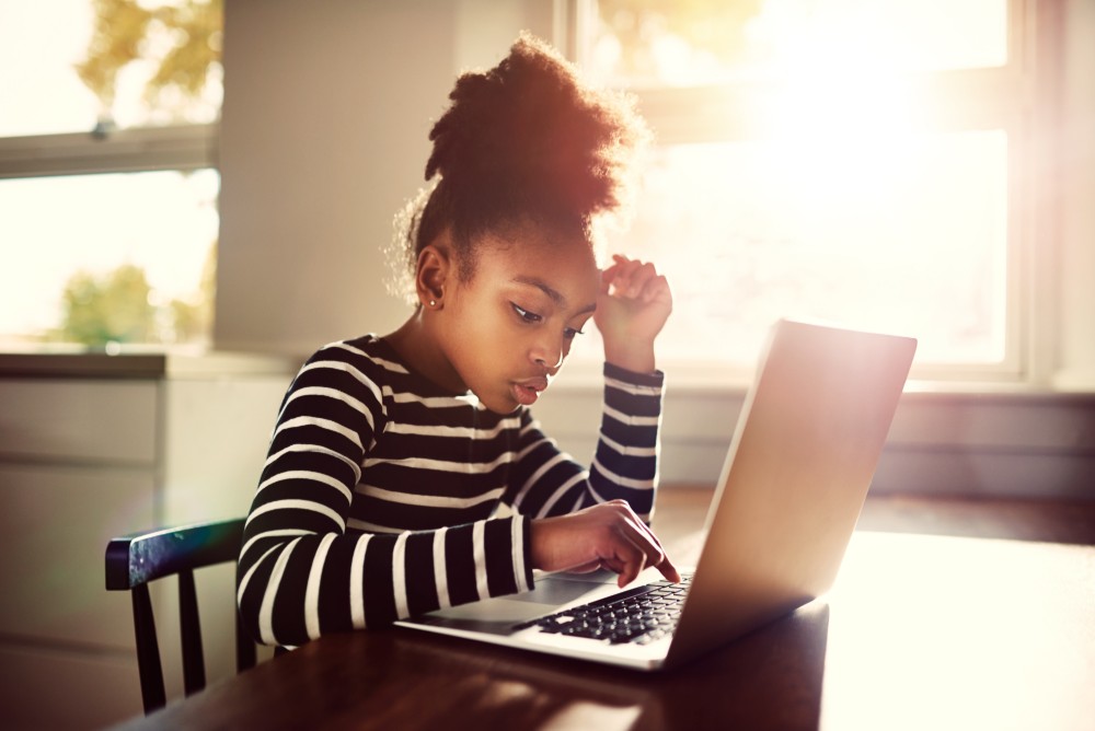 Girl Using Computer