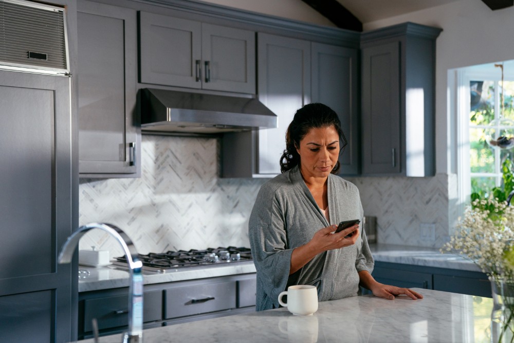 Woman Checking Phone Notification