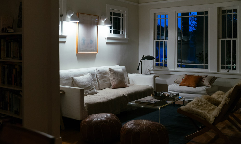 Smart Lighting living room at night