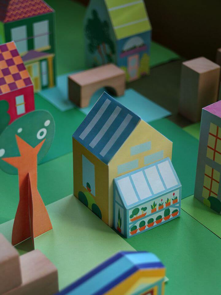 Cardboard house neighborhood