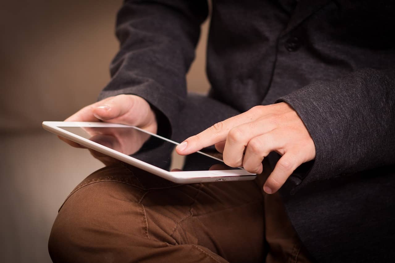 Person using a tablet