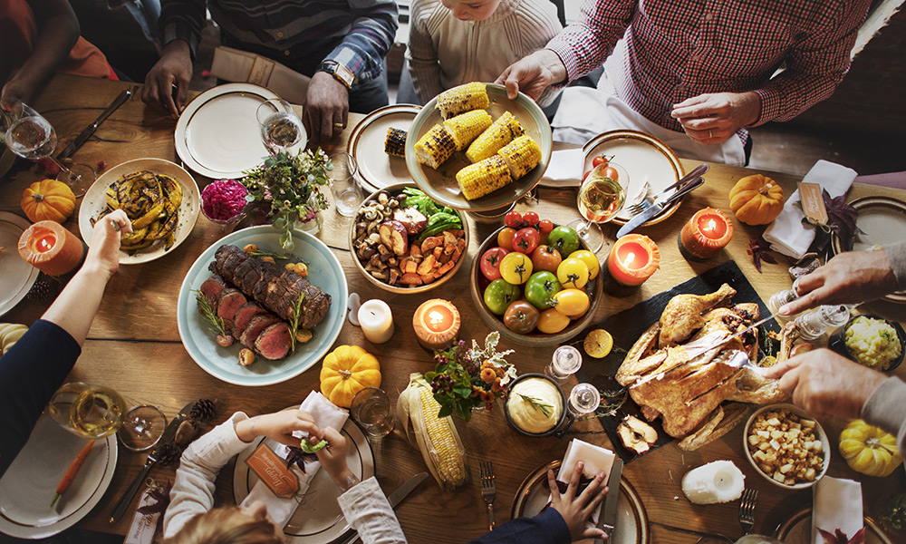 Thanksgiving dinner table